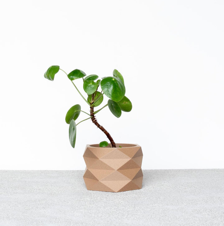 White Wooden Indoor Planter, Geometric and Minimalist Design House Plant Pot - Original Handmade Gift !