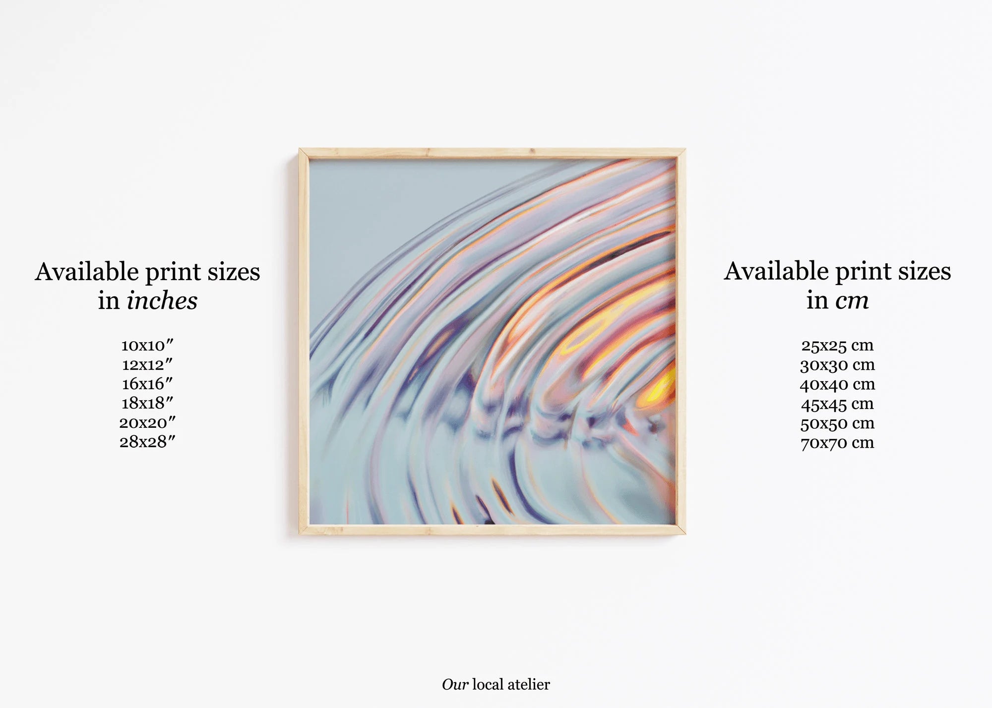 BLUE SWIRL PRINT | Color Gradient Print | Unique Decor Gift | Square Art Print | Our Local Atelier