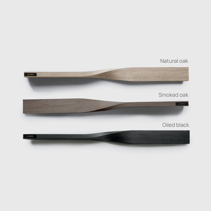 Twist Shelf Black Oak • Minimalist Wooden Shelf • Magnetic Knife Rack • Solid Oak • Modern Home • Office Decor