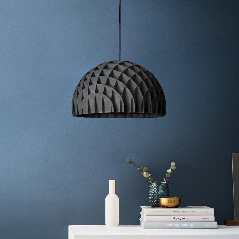 Arc Pendant Black Plywood • Wood Pendant Lamp • Modern Light Fixture • Sustainable Design • Scandinavian Home • Office Decor