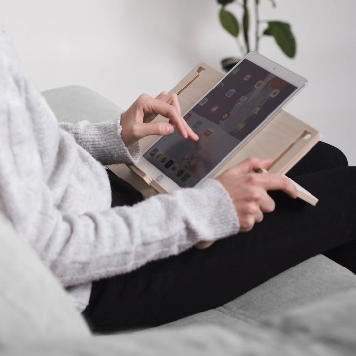 Versatile Adjustable Stand for Tablets, E-Books and Books, Perfect for Working, Playing or Relaxing Anywhere.Detablet