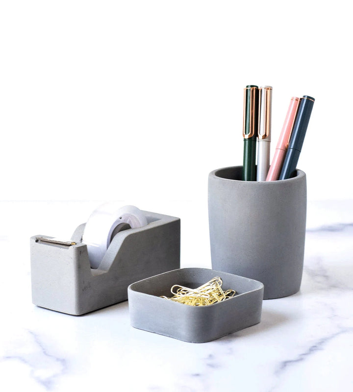 Concrete Tape Dispenser, Desk Accessories, Tape Holder, Minimalist, Modern Office, Desk Organizer