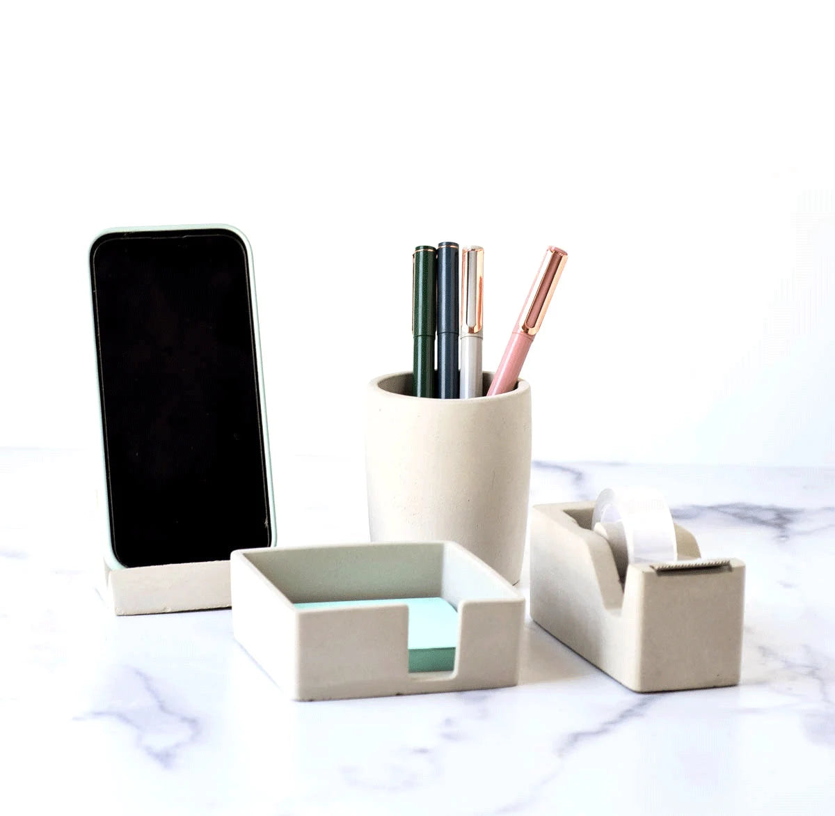 Concrete Tape Dispenser, Desk Accessories, Tape Holder, Minimalist, Modern Office, Desk Organizer