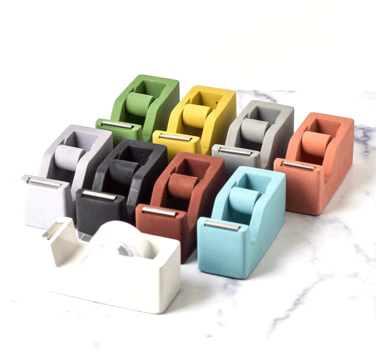 Concrete Tape Dispenser, Desk Accessories, Tape Holder, Minimalist, Modern Office, Desk Organizer