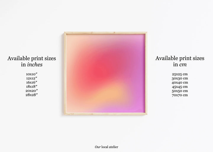 PINK ABSTRACT PRINT | Color Gradient Print | Ideal Wall Gift | Square Art Print | Our Local Atelier