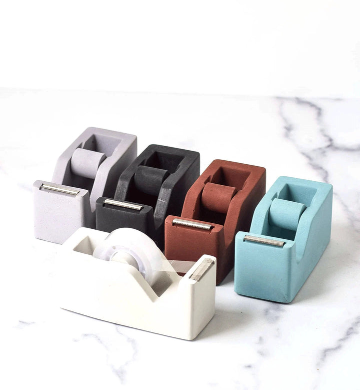 Concrete Tape Dispenser, Desk Accessories, Tape Holder, Minimalist, Modern Office, Desk Organizer