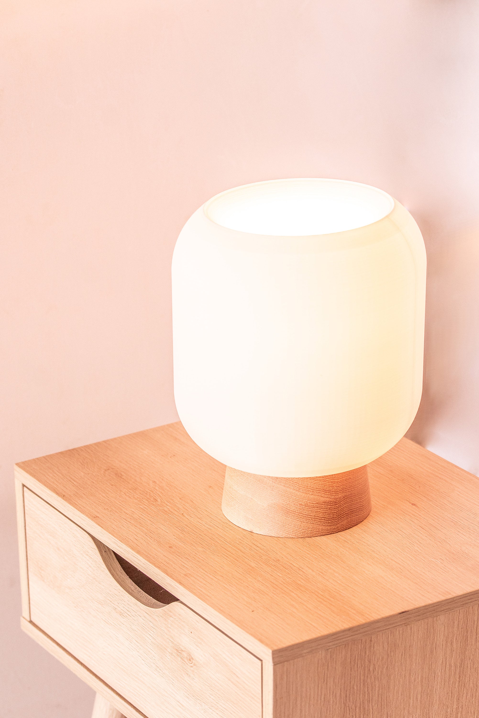 KUMO Oak Table Lamp, Desk Lamp, Mushroom Lamp, Lantern, Modern Shoji, Minimal, 3D Printed, Timber.