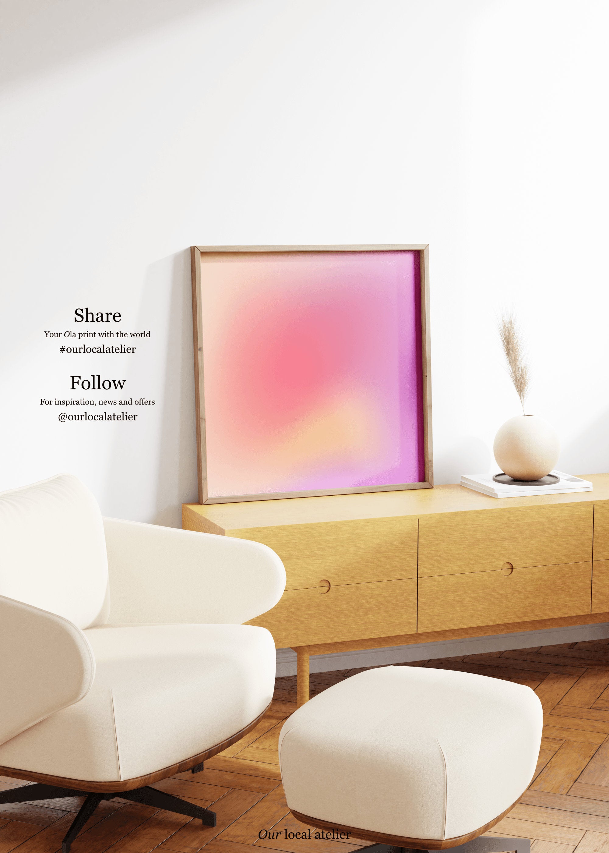 PINK ABSTRACT PRINT | Color Gradient Print | Ideal Wall Gift | Square Art Print | Our Local Atelier