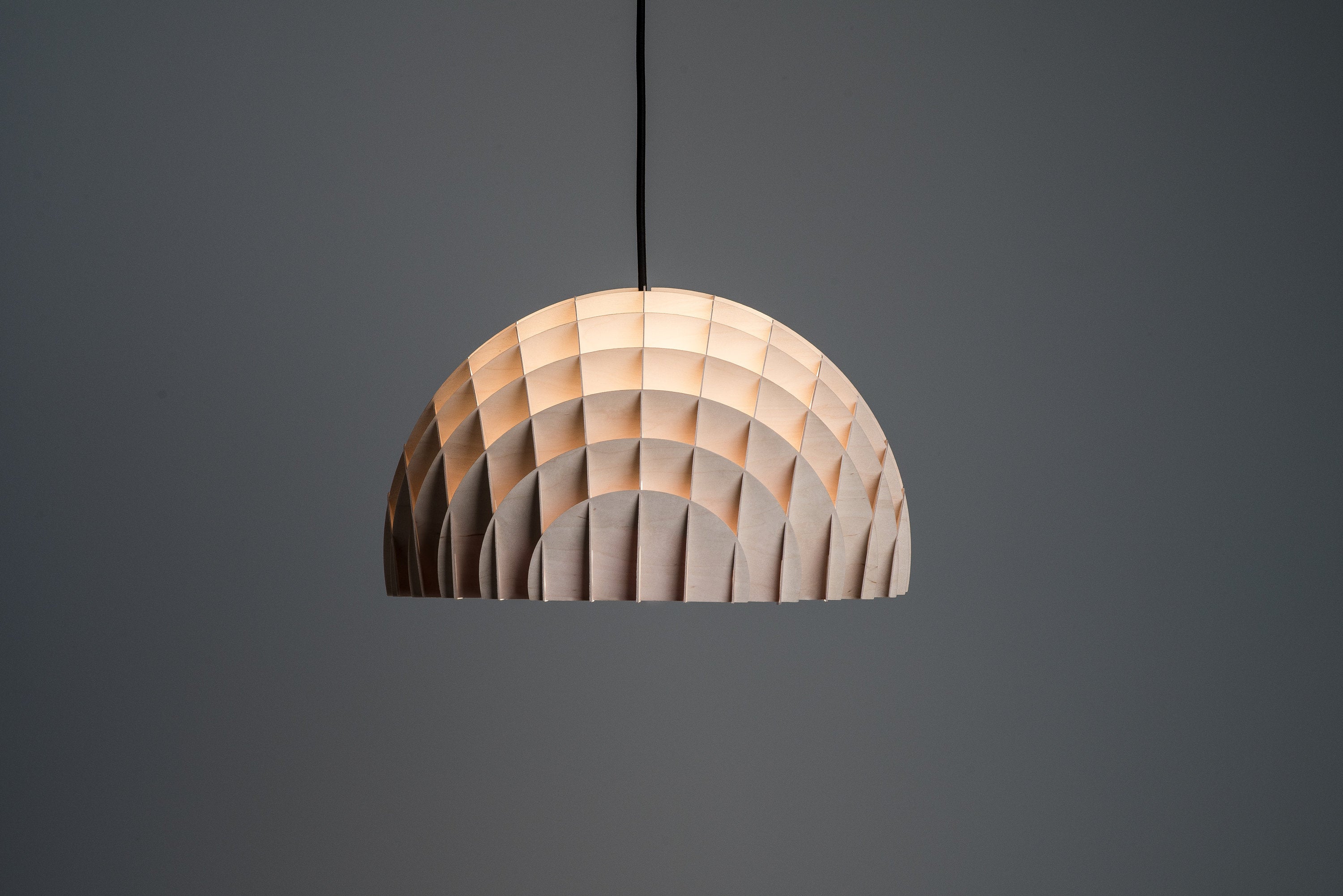 Arc Pendant Plywood • Wood Pendant Lamp • Modern Design Light Fixture • Sustainable Design • Scandinavian Home