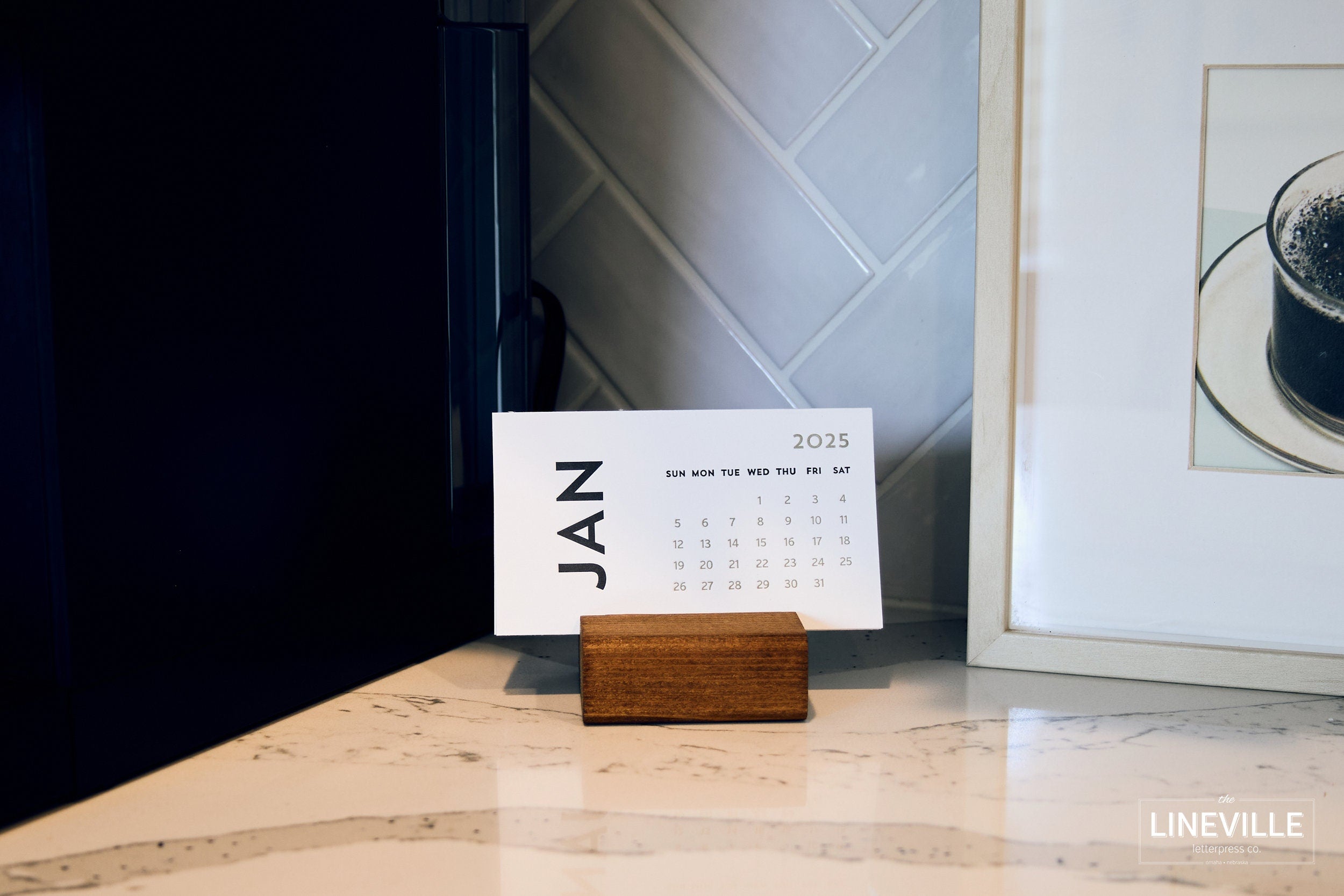 2025 Minimal Letterpress Desk Calendar