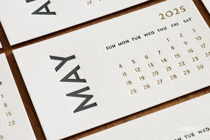 2025 Minimal Letterpress Desk Calendar