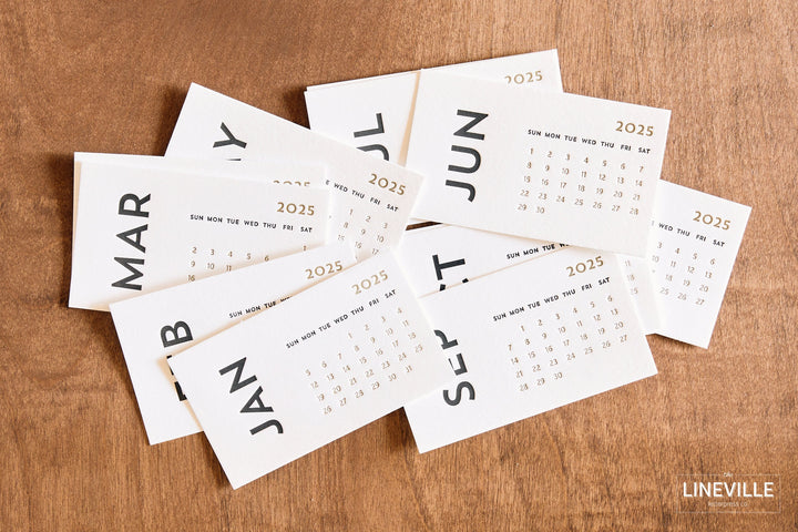 2025 Minimal Letterpress Desk Calendar